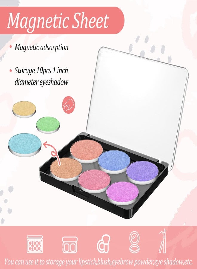Caeuiciw 10 Pcs Magnetic Makeup Palette with Clear Top, Empty Eyeshadow Palettes depots Travel Storage Box for DIY Cosmetics Bronzer Highlights Powder, Small Palette, 5.5" x 3.9" - Image 3
